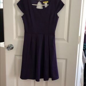 Dark Purple A-line Knit Dress